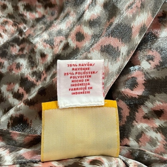 Ruby Rd. Pink and brown leopard patterned blouse with cascading ruffles Size 18 - Picture 11 of 11